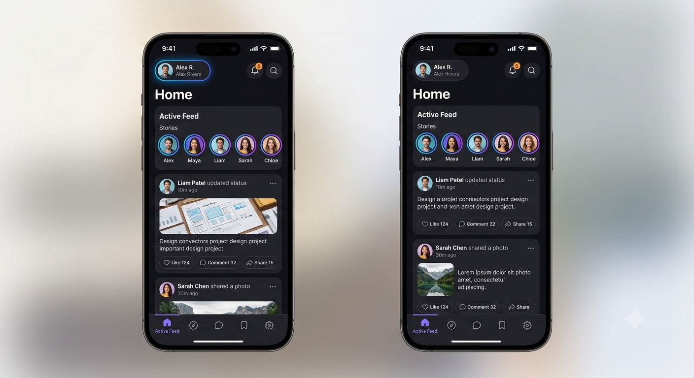 App Screen Design mobile UI